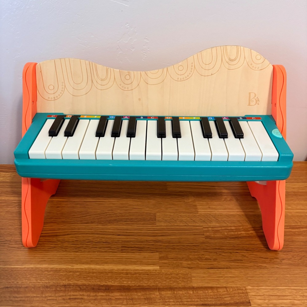 B. toys Wooden Toy Piano 25-Key Electronic Color-coded Kids Classical Music‎